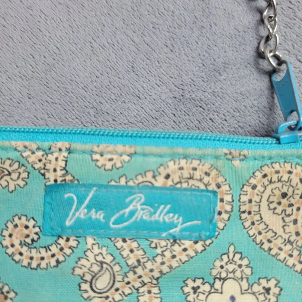 Vera Bradley Zip Coin Purse Clutch With Keychain In‎ Paisley Pattern - Picture 3 of 7